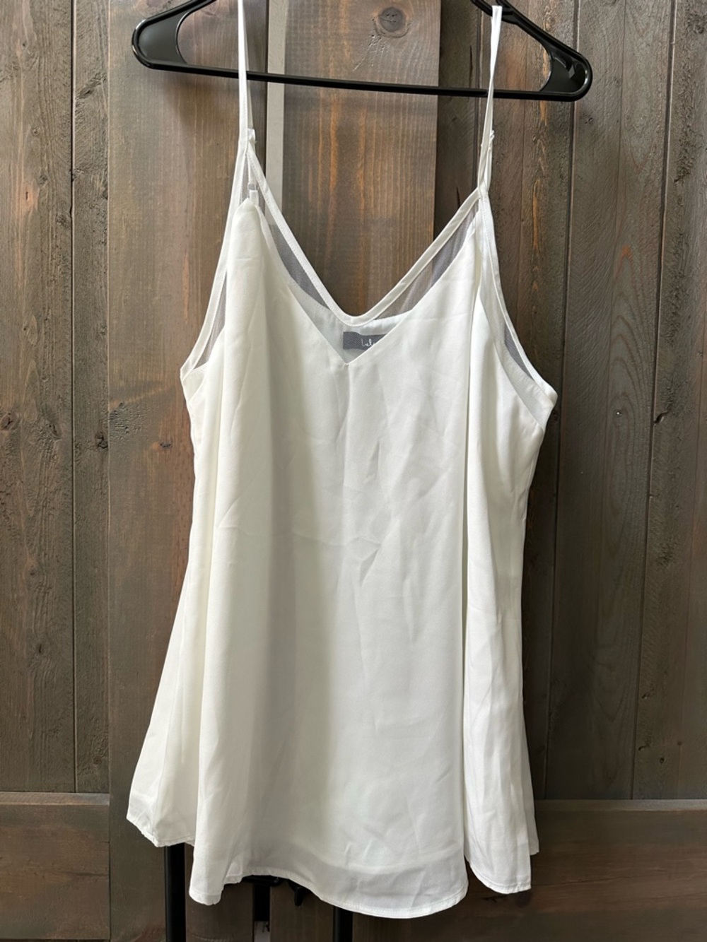 Lulus White Mesh-Trim V-Neck Cami Tank Top XL NWOT - Picture 4 of 8